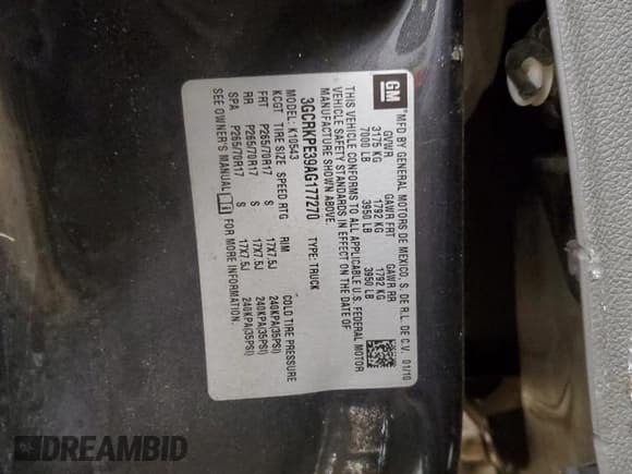 ✅ 2010 Chevrolet Silverado 1500 Work Truck • VIN: 3GCRKPE39AG177270 • Lot: 56904355. Listed on Copart with Not provided. Free auction sales archive from the USA and detailed vehicle history report at DreamBid. Image 13.