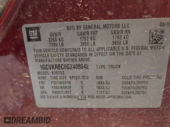 2016 Chevrolet Silverado 1500 LT с VIN 1GCVKREC8GZ408842, выставлен на аукционе IAAI как лот 43136731 с пробегом Не указан миль и . История ставок и продаж доступна на DreamBid. Изображение 9.