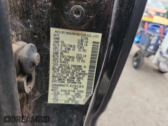 ✅ 2007 Nissan Frontier SE • VIN: 1N6AD06U77C429189 • Lot: 86508575. Listed on Copart with Not provided. Free auction sales archive from the USA and detailed vehicle history report at DreamBid. Image 12.