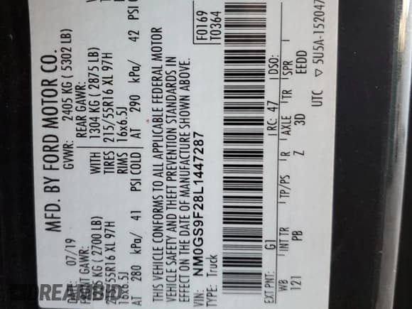 ✅ 2020 Ford Transit Connect XLT • VIN: NM0GS9F28L1447287 • Lot: 71611515. Wystawiony na Copart z przebiegiem 80 964 mil. Bezpłatny archiwum sprzedaży aukcyjnych z USA i szczegółowy raport historii pojazdu na DreamBid. Zdjęcie 14.