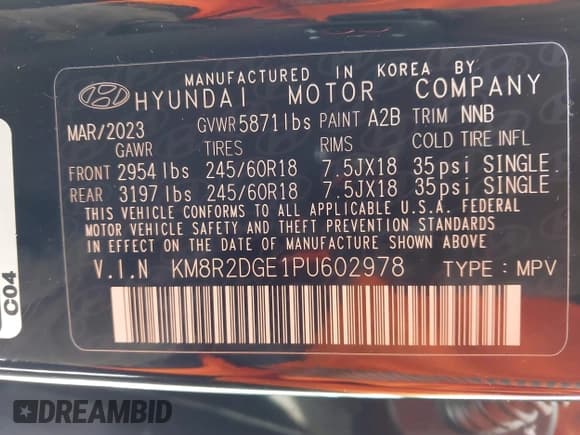 ✅ 2023 Hyundai Palisade SEL • VIN: KM8R2DGE1PU602978 • Лот: 41317363. Опубликован ранее на IAAI с пробегом 2 503 миль. Бесплатный доступ к архиву аукционных продаж из США и подробный отчёт об истории автомобиля на DreamBid. Изображение 8.