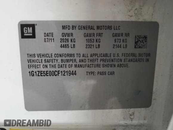 ✅ 2012 Chevrolet Malibu LTZ 1LZ • VIN: 1G1ZE5E00CF121944 • Lot: 77582084. Listed on Copart with 158,657 mi. Free auction sales archive from the USA and detailed vehicle history report at DreamBid. Image 12.