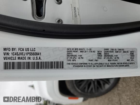 ✅ 2023 Jeep Grand Wagoneer • VIN: 1C4SJVEJ1PS560841 • Lot: 61099385. Listed on Copart with 15,467 mi. Free auction sales archive from the USA and detailed vehicle history report at DreamBid. Image 14.