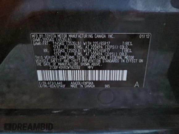 ✅ 2012 Toyota RAV4 Limited • VIN: 2T3DF4DVXCW182092 • Лот: 93464375. Опубликован ранее на Copart с пробегом 177 020 миль. Бесплатный доступ к архиву аукционных продаж из США и подробный отчёт об истории автомобиля на DreamBid. Изображение 13.