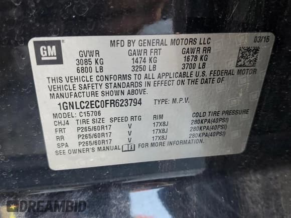 ✅ 2015 Chevrolet Tahoe Commercial • VIN: 1GNLC2EC0FR623794 • Lot: 87429835. Listed on Copart with 167,798 mi. Free auction sales archive from the USA and detailed vehicle history report at DreamBid. Image 13.