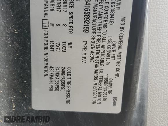 ✅ 2006 Saturn VUE • VIN: 5GZCZ63416S892159 • Lot: 49525795. Wystawiony na Copart z przebiegiem 173 651 mil. Bezpłatny archiwum sprzedaży aukcyjnych z USA i szczegółowy raport historii pojazdu na DreamBid. Zdjęcie 12.