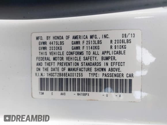 ✅ 2014 Honda Accord EX-L • VIN: 1HGCT2B86EA001255 • Lot: 43191520. Wystawiony na IAAI z przebiegiem 161 508 mil. Bezpłatny archiwum sprzedaży aukcyjnych z USA i szczegółowy raport historii pojazdu na DreamBid. Zdjęcie 9.