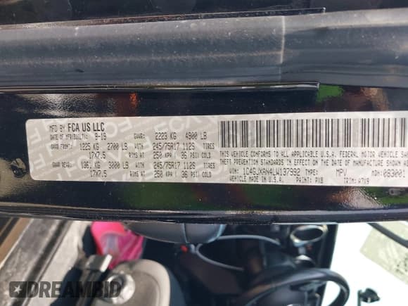 ✅ 2020 Jeep Wrangler Sport S • VIN: 1C4GJXAN4LW137992 • Lot: 42540530. Listed on IAAI with 60,517 mi. Free auction sales archive from the USA and detailed vehicle history report at DreamBid. Image 9.