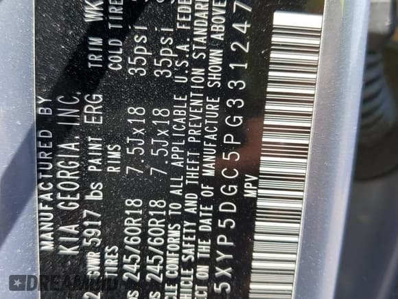 ✅ 2023 Kia Telluride SX Prestige • VIN: 5XYP5DGC5PG331247 • Lot: 69474765. Listed on Copart with 44,679 mi. Free auction sales archive from the USA and detailed vehicle history report at DreamBid. Image 13.