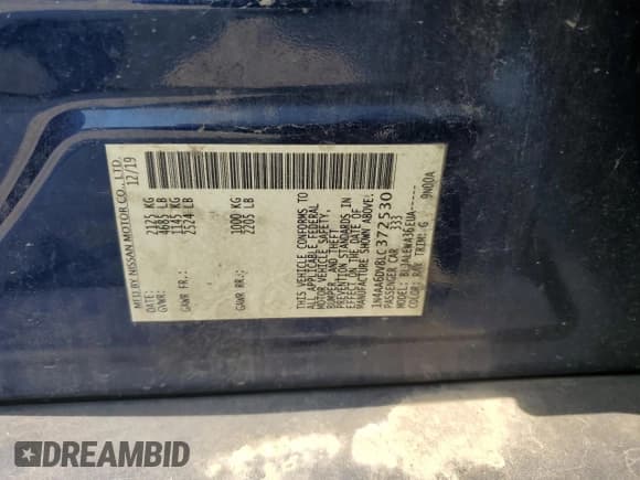 ✅ 2020 Nissan Maxima SL • VIN: 1N4AA6DV8LC372530 • Лот: 66728685. Опубликован ранее на Copart с пробегом Не указан. Бесплатный доступ к архиву аукционных продаж из США и подробный отчёт об истории автомобиля на DreamBid. Изображение 12.