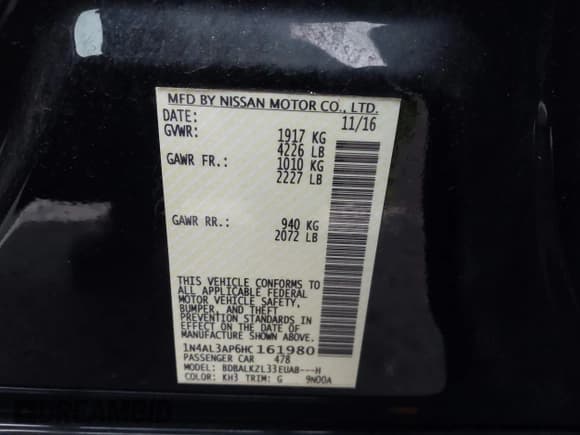 ✅ 2017 Nissan Altima SV • VIN: 1N4AL3AP6HC161980 • Lot: 43747593. Wystawiony na IAAI z przebiegiem 28 995 mil. Bezpłatny archiwum sprzedaży aukcyjnych z USA i szczegółowy raport historii pojazdu na DreamBid. Zdjęcie 9.