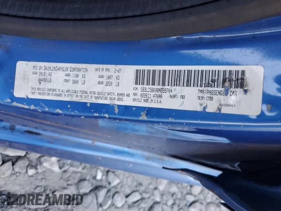 ✅ 2008 Dodge Avenger SXT • VIN: 1B3LC56K08N599704 • Лот: 74884894. Опубликован ранее на Copart с пробегом 218 072 миль. Бесплатный доступ к архиву аукционных продаж из США и подробный отчёт об истории автомобиля на DreamBid. Изображение 13.