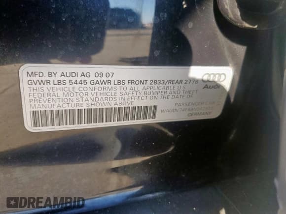 ✅ 2008 Audi A6 • VIN: WAUDV74F68N042923 • Лот: 46539225. Опубликован ранее на Copart с пробегом 103 564 миль. Бесплатный доступ к архиву аукционных продаж из США и подробный отчёт об истории автомобиля на DreamBid. Изображение 13.