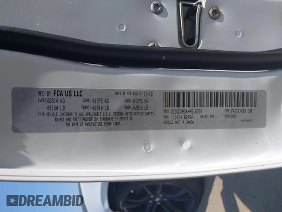 ✅ 2017 Dodge Charger SE • VIN: 2C3CDXBG4HH510707 • Lot: 42824818. Listed on IAAI with 94,045 mi. Free auction sales archive from the USA and detailed vehicle history report at DreamBid. Image 9.