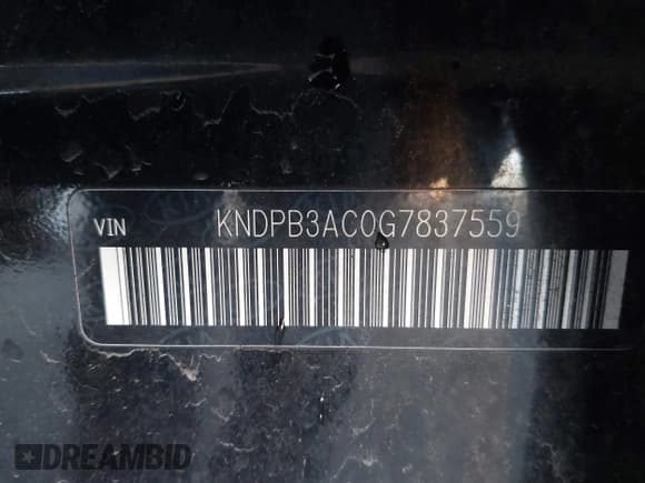 ✅ 2016 Kia Sportage LX • VIN: KNDPB3AC0G7837559 • Lot: 43779735. Listed on IAAI with 103,930 mi. Free auction sales archive from the USA and detailed vehicle history report at DreamBid. Image 9.