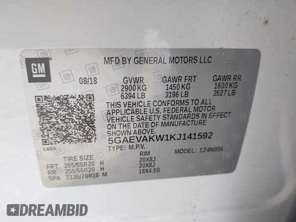 ✅ 2019 Buick Enclave Essence • VIN: 5GAEVAKW1KJ141592 • Lot: 43556680. Wystawiony na IAAI z przebiegiem 79 352 mil. Bezpłatny archiwum sprzedaży aukcyjnych z USA i szczegółowy raport historii pojazdu na DreamBid. Zdjęcie 9.