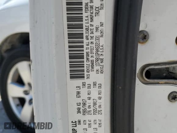 ✅ 2010 Dodge 1500 SLT • VIN: 1D7RB1GP0AS221331 • Lot: 56159405. Wystawiony na Copart z przebiegiem 170 162 mil. Bezpłatny archiwum sprzedaży aukcyjnych z USA i szczegółowy raport historii pojazdu na DreamBid. Zdjęcie 12.