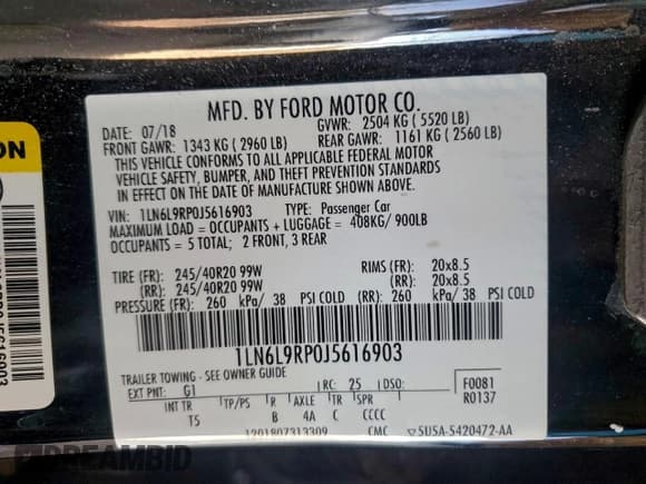 ✅ 2018 Lincoln Continental Reserve • VIN: 1LN6L9RP0J5616903 • Lot: 96314535. Wystawiony na Copart z przebiegiem 190 447 mil. Bezpłatny archiwum sprzedaży aukcyjnych z USA i szczegółowy raport historii pojazdu na DreamBid. Zdjęcie 12.