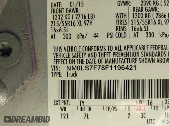 ✅ 2015 Ford Transit Connect XLT • VIN: NM0LS7F78F1196421 • Lot: 43695790. Listed on IAAI with 131,005 mi. Free auction sales archive from the USA and detailed vehicle history report at DreamBid. Image 9.