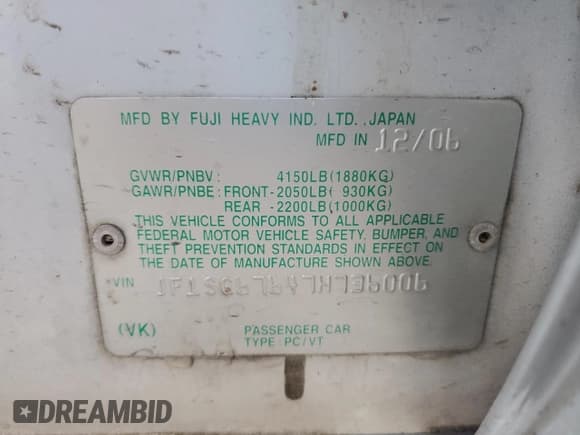 ✅ 2007 Subaru Forester X L.L. Bean • VIN: JF1SG67647H736006 • Лот: 85904225. Опубликован ранее на Copart с пробегом 175 294 миль. Бесплатный доступ к архиву аукционных продаж из США и подробный отчёт об истории автомобиля на DreamBid. Изображение 13.