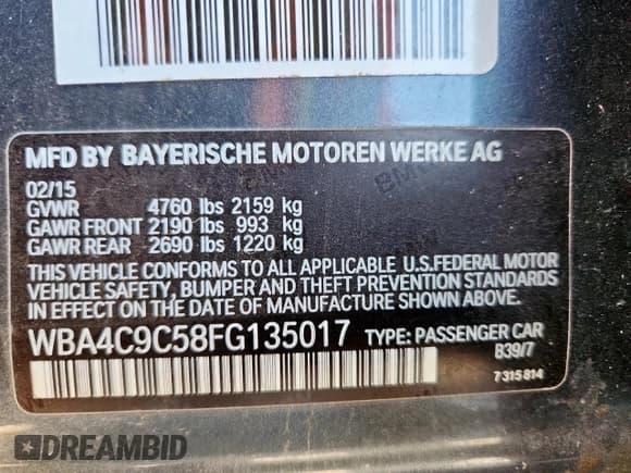 ✅ 2015 BMW 4 Series 428i xDrive • VIN: WBA4C9C58FG135017 • Lot: 92873845. Wystawiony na Copart z przebiegiem Nie podano. Bezpłatny archiwum sprzedaży aukcyjnych z USA i szczegółowy raport historii pojazdu na DreamBid. Zdjęcie 13.