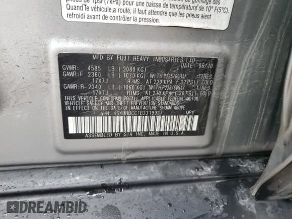 ✅ 2011 Subaru Outback Premium • VIN: 4S4BRBCC1B3319937 • Lot: 93070265. Wystawiony na Copart z przebiegiem 156 043 mil. Bezpłatny archiwum sprzedaży aukcyjnych z USA i szczegółowy raport historii pojazdu na DreamBid. Zdjęcie 13.