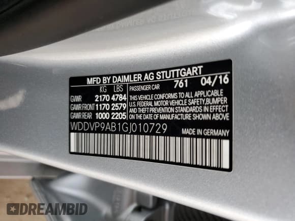 ✅ 2016 Mercedes-Benz B Electric Drive • VIN: WDDVP9AB1GJ010729 • Lot: 65574075. Listed on Copart with 65,893 mi. Free auction sales archive from the USA and detailed vehicle history report at DreamBid. Image 13.