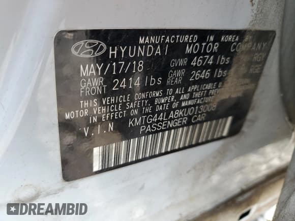 ✅ 2019 Genesis G70 Advanced • VIN: KMTG44LA8KU013008 • Lot: 68184935. Wystawiony na Copart z przebiegiem 144 550 mil. Bezpłatny archiwum sprzedaży aukcyjnych z USA i szczegółowy raport historii pojazdu na DreamBid. Zdjęcie 12.