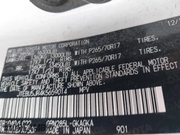 ✅ 2019 Toyota 4Runner SR5 • VIN: JTEBU5JR4K5659014 • Lot: 42290726. Wystawiony na IAAI z przebiegiem 90 376 mil. Bezpłatny archiwum sprzedaży aukcyjnych z USA i szczegółowy raport historii pojazdu na DreamBid. Zdjęcie 9.