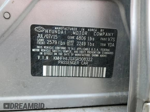 ✅ 2016 Hyundai Azera Limited • VIN: KMHFH4JGXGA508322 • Лот: 58246325. Опубликован ранее на Copart с пробегом 96 820 миль. Бесплатный доступ к архиву аукционных продаж из США и подробный отчёт об истории автомобиля на DreamBid. Изображение 13.