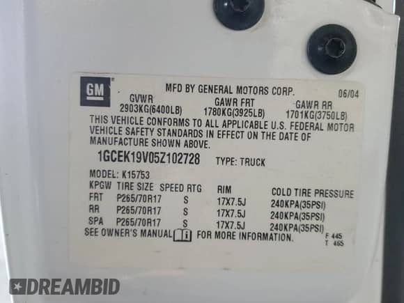 ✅ 2005 Chevrolet Silverado 1500 LS • VIN: 1GCEK19V05Z102728 • Lot: 42457325. Wystawiony na Copart z przebiegiem 313 488 mil mil. Skorzystaj z bezpłatnego archiwum sprzedaży aukcyjnych z USA i zobacz szczegółowy raport historii pojazdu na DreamBid. Zdjęcie 12.