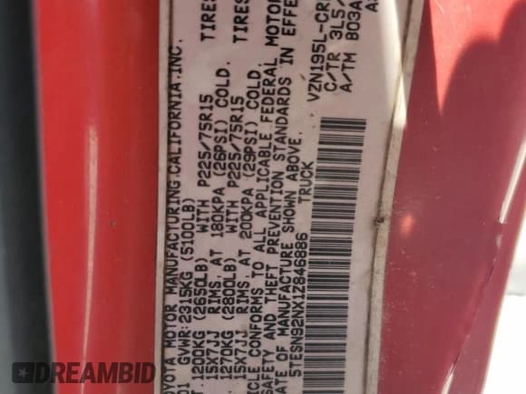 ✅ 2001 Toyota Tacoma PreRunner • VIN: 5TESN92NX1Z846886 • Lot: 52961165. Wystawiony na Copart z przebiegiem 311 509 mil. Bezpłatny archiwum sprzedaży aukcyjnych z USA i szczegółowy raport historii pojazdu na DreamBid. Zdjęcie 13.