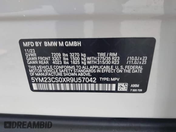 ✅ 2024 BMW XM • VIN: 5YM23CS0XR9U57042 • Лот: 40467269. Опубликован ранее на IAAI с пробегом 2 888 миль. Бесплатный доступ к архиву аукционных продаж из США и подробный отчёт об истории автомобиля на DreamBid. Изображение 9.