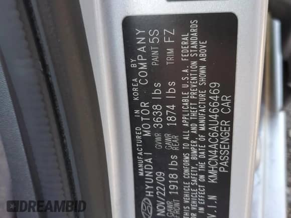 ✅ 2010 Hyundai Accent GLS • VIN: KMHCN4AC6AU466469 • Lot: 84559954. Wystawiony na Copart z przebiegiem 73 121 mil mil. Skorzystaj z bezpłatnego archiwum sprzedaży aukcyjnych z USA i zobacz szczegółowy raport historii pojazdu na DreamBid. Zdjęcie 12.