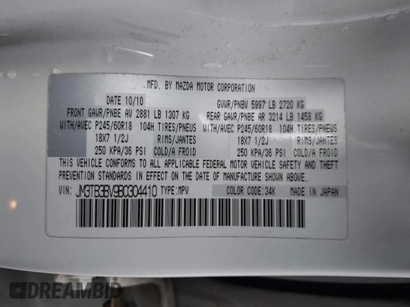 ✅ 2011 Mazda CX-9 Sport • VIN: JM3TB3BV9B0304410 • Lot: 41511952. Wystawiony na IAAI z przebiegiem 136 769 mil. Bezpłatny archiwum sprzedaży aukcyjnych z USA i szczegółowy raport historii pojazdu na DreamBid. Zdjęcie 9.