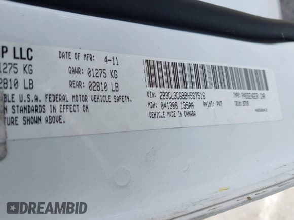 ✅ 2011 Dodge Charger SE • VIN: 2B3CL3CG9BH567516 • Лот: 42743521. Опубликован ранее на IAAI с пробегом 166 525 миль. Бесплатный доступ к архиву аукционных продаж из США и подробный отчёт об истории автомобиля на DreamBid. Изображение 9.