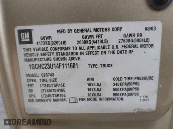 ✅ 2004 Chevrolet Silverado 2500HD LS • VIN: 1GCHC23U14F111681 • Лот: 41572118. Опубликован ранее на IAAI с пробегом 410 470 миль. Бесплатный доступ к архиву аукционных продаж из США и подробный отчёт об истории автомобиля на DreamBid. Изображение 9.
