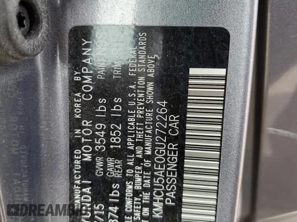 ✅ 2016 Hyundai Accent Sport • VIN: KMHCU5AE0GU272264 • Лот: 67680555. Опубликован ранее на Copart с пробегом 96 921 миль. Бесплатный доступ к архиву аукционных продаж из США и подробный отчёт об истории автомобиля на DreamBid. Изображение 13.