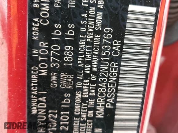 ✅ 2022 Hyundai Venue SEL • VIN: KMHRC8A32NU153769 • Lot: 56330465. Listed on Copart with 23,956 mi. Free auction sales archive from the USA and detailed vehicle history report at DreamBid. Image 13.