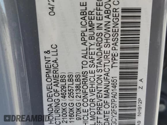 ✅ 2023 Honda Accord Sport • VIN: 1HGCY2F57PA014651 • Lot: 85904425. Wystawiony na Copart z przebiegiem 82 193 mil. Bezpłatny archiwum sprzedaży aukcyjnych z USA i szczegółowy raport historii pojazdu na DreamBid. Zdjęcie 13.