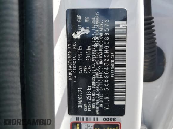 ✅ 2022 Kia K5 GT-Line • VIN: 5XXG64J23NG089573 • Lot: 57070505. Wystawiony na Copart z przebiegiem 60 406 mil. Bezpłatny archiwum sprzedaży aukcyjnych z USA i szczegółowy raport historii pojazdu na DreamBid. Zdjęcie 13.