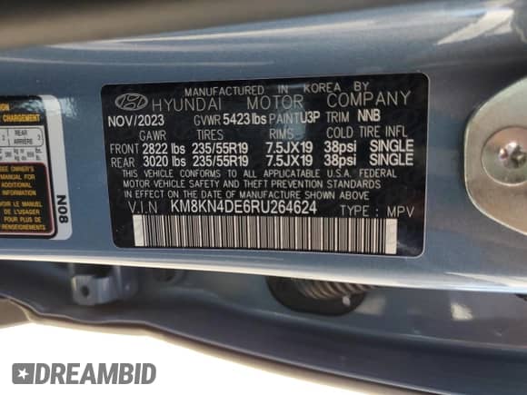 2024 Hyundai Ioniq 5 SEL z VIN KM8KN4DE6RU264624, wystawiony jako Copart lot #70136724 z przebiegiem 6 163 mil mil oraz Szkoda całkowita • Salvage title. Historia ofert i sprzedaży dostępna na DreamBid. Obrazek 13.