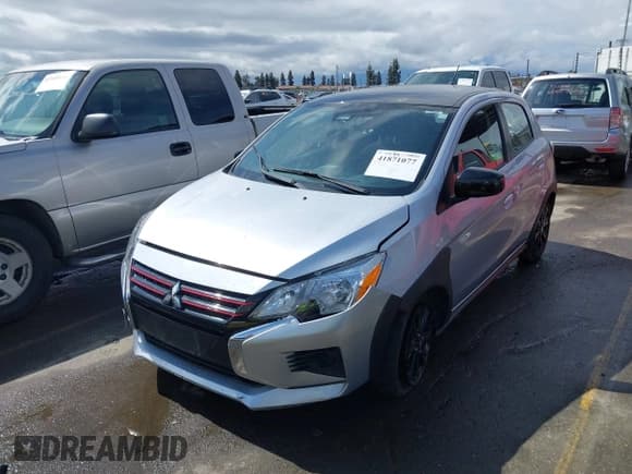 ✅ 2023 Mitsubishi Mirage Black Edition • VIN: ML32AWHJ4PH000832 • Lot: 41871077. Listed on IAAI with 39,807 mi. Free auction sales archive from the USA and detailed vehicle history report at DreamBid. Image 2.