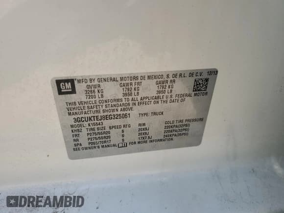 ✅ 2014 Chevrolet Silverado 1500 High Country • VIN: 3GCUKTEJ8EG325061 • Лот: 65419465. Опубликован ранее на Copart с пробегом 161 642 миль. Бесплатный доступ к архиву аукционных продаж из США и подробный отчёт об истории автомобиля на DreamBid. Изображение 13.