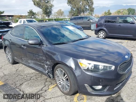 ✅ 2014 Kia Cadenza Premium • VIN: KNALN4D75E5121417 • Lot: 43700972. Wystawiony na IAAI z przebiegiem 179 244 mil. Bezpłatny archiwum sprzedaży aukcyjnych z USA i szczegółowy raport historii pojazdu na DreamBid. Zdjęcie 1.