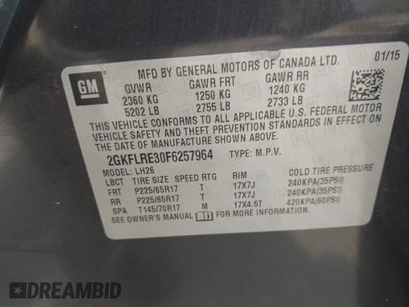 ✅ 2015 GMC Terrain SLE • VIN: 2GKFLRE30F6257964 • Lot: 42377236. Wystawiony na IAAI z przebiegiem 125 848 mil. Bezpłatny archiwum sprzedaży aukcyjnych z USA i szczegółowy raport historii pojazdu na DreamBid. Zdjęcie 9.