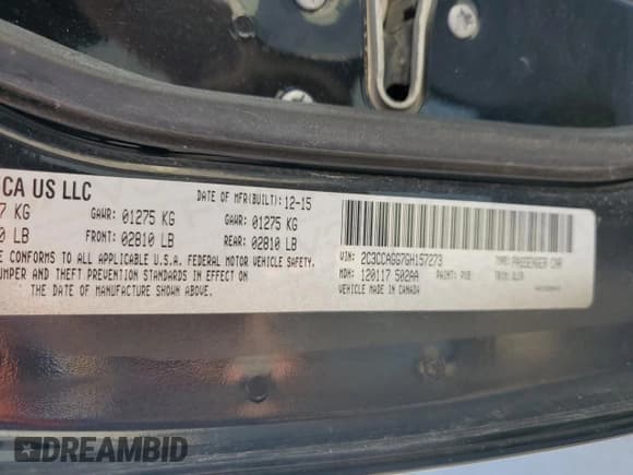 ✅ 2016 Chrysler 300 S • VIN: 2C3CCAGG7GH157273 • Lot: 91493435. Listed on Copart with 79,735 mi. Free auction sales archive from the USA and detailed vehicle history report at DreamBid. Image 12.