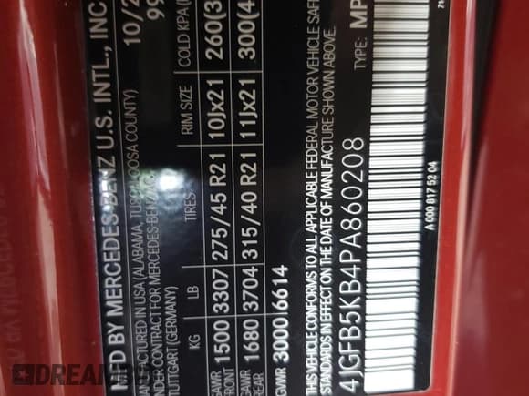 ✅ 2023 Mercedes-Benz GLE 450 • VIN: 4JGFB5KB4PA860208 • Lot: 60171915. Wystawiony na Copart z przebiegiem 42 335 mil. Bezpłatny archiwum sprzedaży aukcyjnych z USA i szczegółowy raport historii pojazdu na DreamBid. Zdjęcie 14.