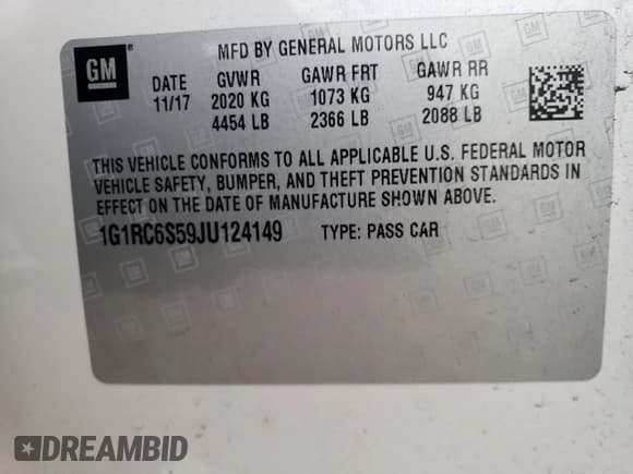 ✅ 2018 Chevrolet Volt LT • VIN: 1G1RC6S59JU124149 • Lot: 82002483. Wystawiony na Copart z przebiegiem Nie podano. Bezpłatny archiwum sprzedaży aukcyjnych z USA i szczegółowy raport historii pojazdu na DreamBid. Zdjęcie 12.