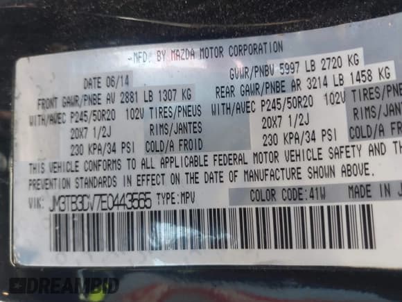 ✅ 2014 Mazda CX-9 Grand Touring • VIN: JM3TB3DV7E0443565 • Lot: 43525343. Wystawiony na IAAI z przebiegiem 137 019 mil. Bezpłatny archiwum sprzedaży aukcyjnych z USA i szczegółowy raport historii pojazdu na DreamBid. Zdjęcie 9.